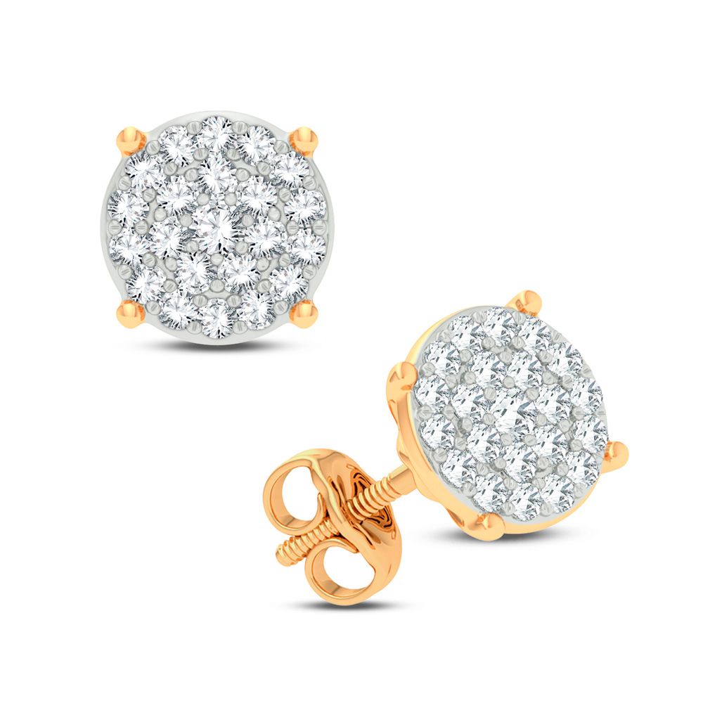 Brilliant Lab Diamond Earrings in 14k Yellow Gold