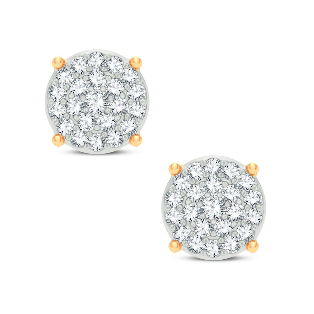 Brilliant Lab Diamond Earrings in 14k Yellow Gold