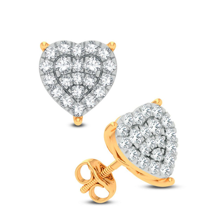 14k Yellow Gold Lab Diamond Stud Earrings - Chic Sparkle