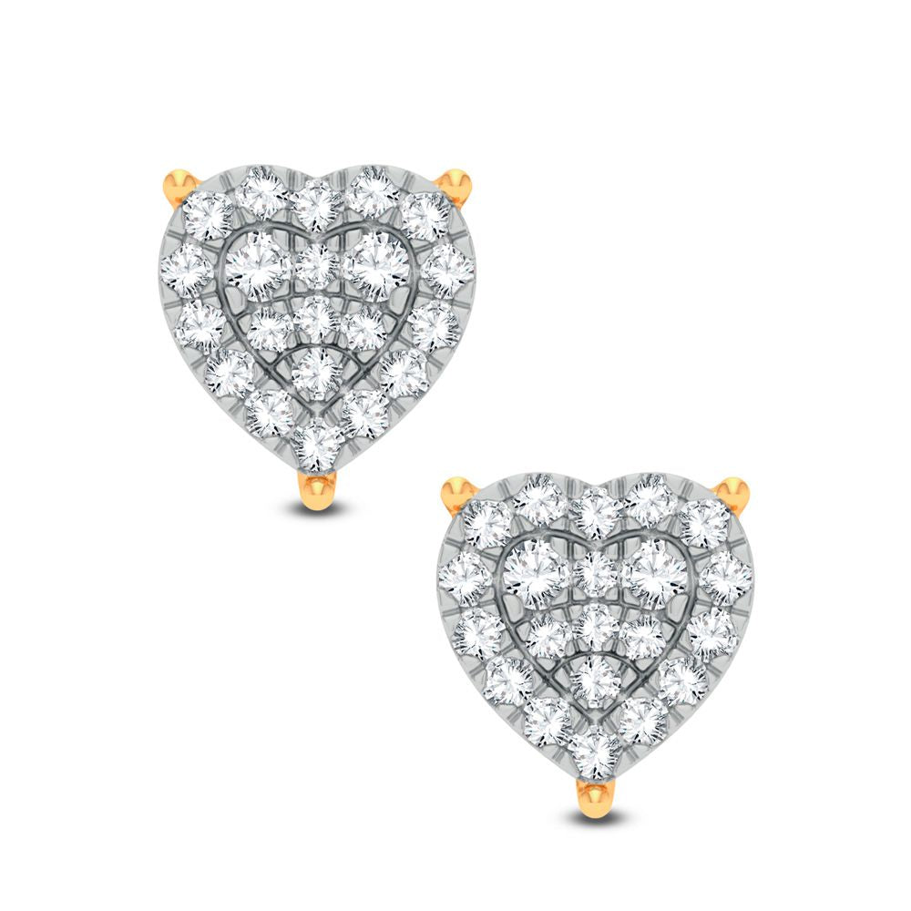 14k Yellow Gold Lab Diamond Stud Earrings - Chic Sparkle