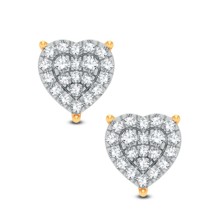 14k Yellow Gold Lab Diamond Stud Earrings - Chic Sparkle