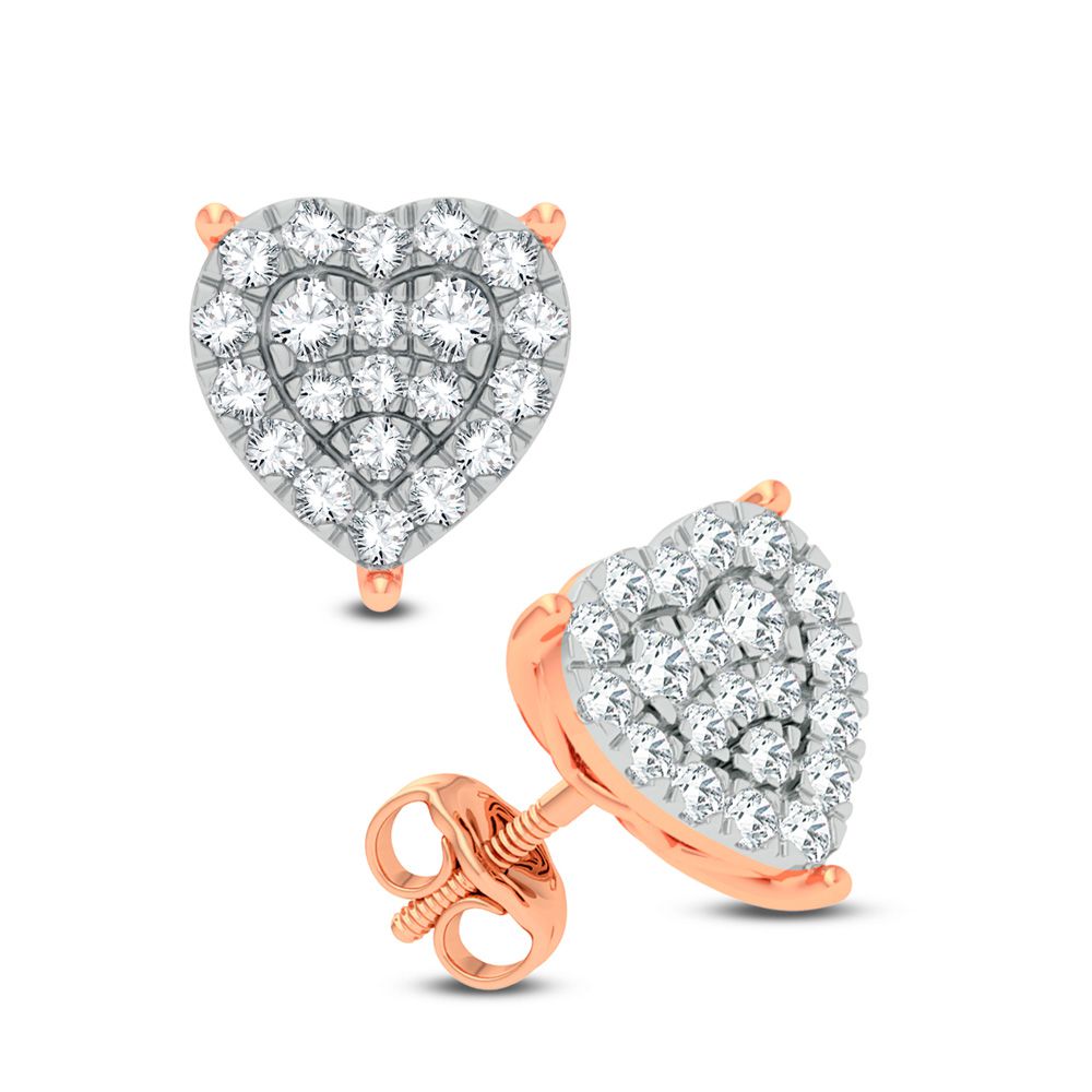 Romantic Rose Gold Lab Diamond Stud Earrings - 0.50CT