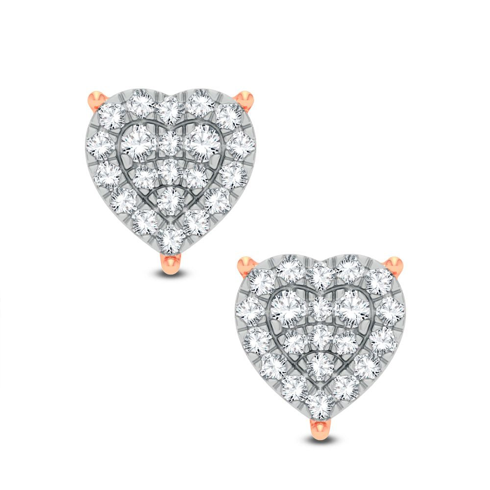 Romantic Rose Gold Lab Diamond Stud Earrings - 0.50CT