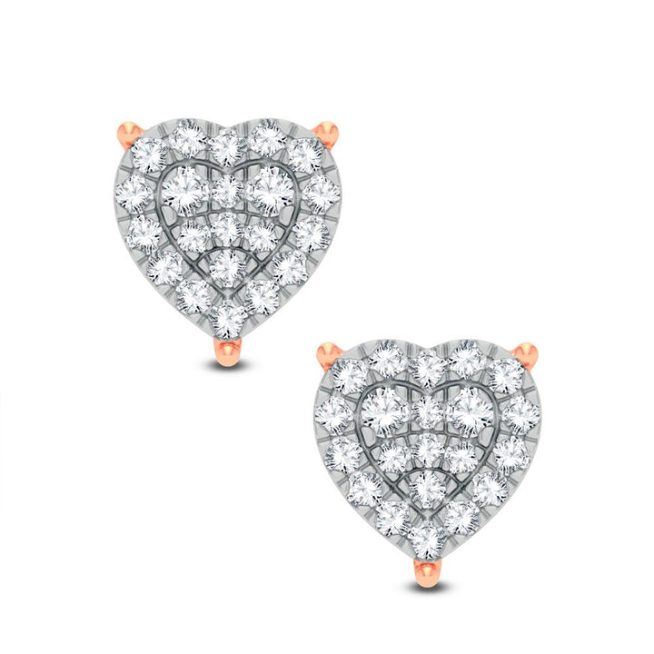 Romantic Rose Gold Lab Diamond Stud Earrings - 0.50CT