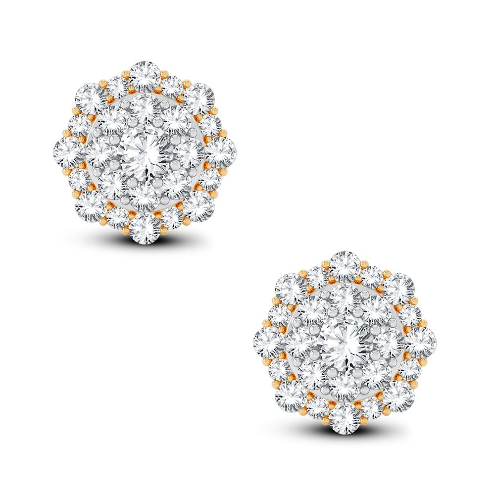 14k Yellow Gold Lab Diamond Stud Earrings - 0.33CT Womens