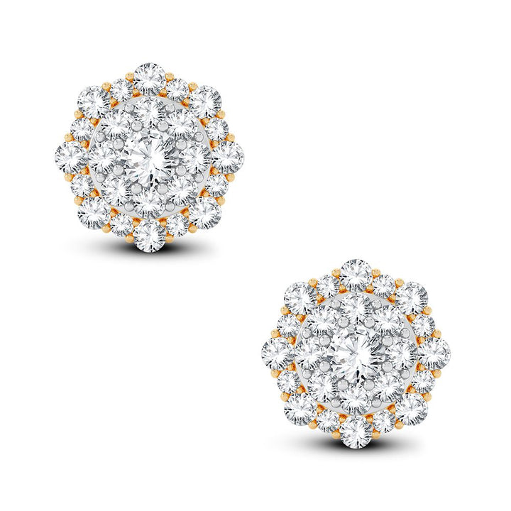 14k Yellow Gold Lab Diamond Stud Earrings - 0.33CT Womens