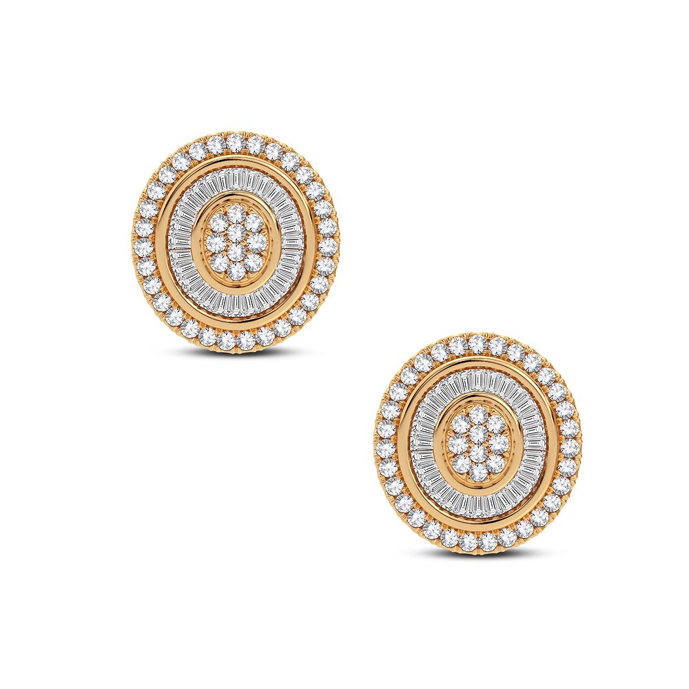 14k Yellow Gold Lab Diamond Stud Earrings - Chic Sparkle