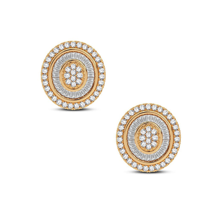 14k Yellow Gold Lab Diamond Stud Earrings - Chic Sparkle