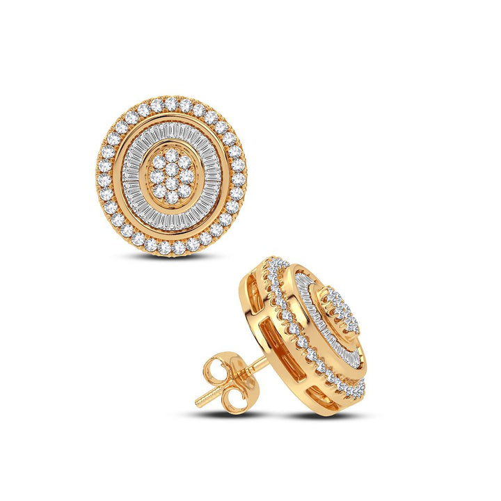 14k Yellow Gold Lab Diamond Stud Earrings - Chic Sparkle