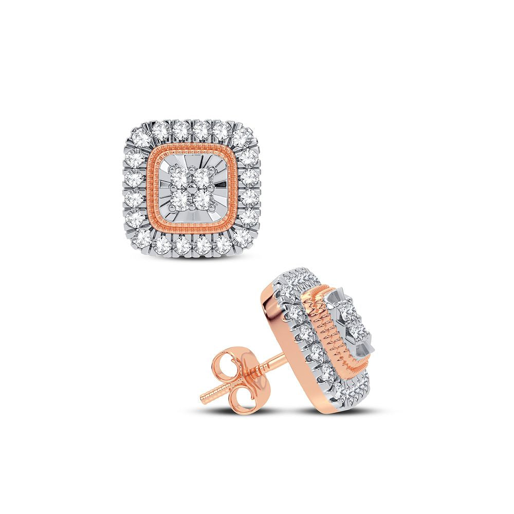 14k Rose Gold Lab Diamond Stud Earrings for Women