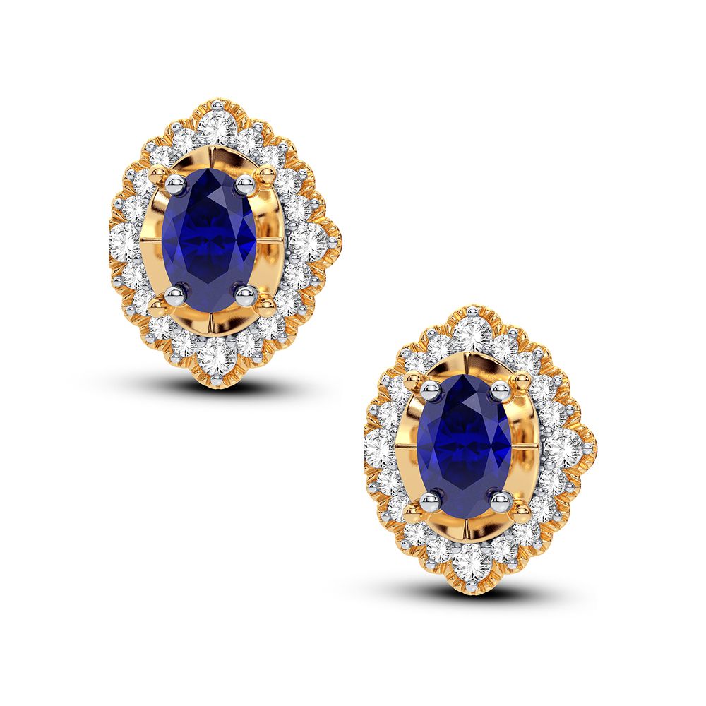 14K Yellow Gold 0.20CT Lab Diamond Stud Earrings for Women