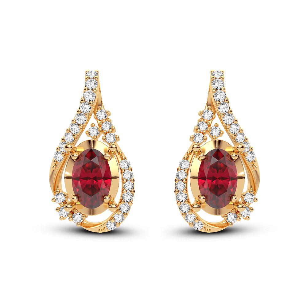 Luminous 14K Yellow Gold Lab Diamond Womens Stud Earrings