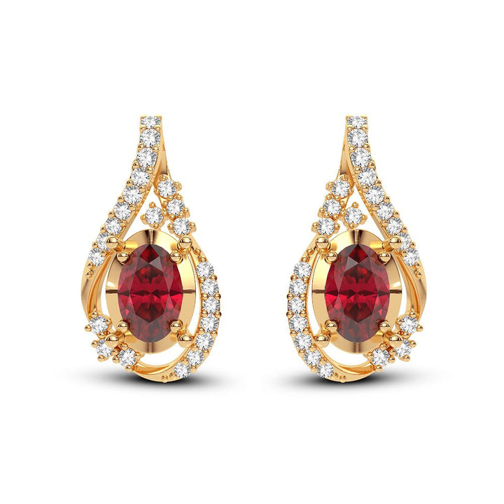 Luminous 14K Yellow Gold Lab Diamond Womens Stud Earrings