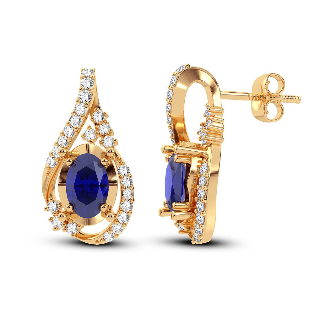 14K Yellow Gold Lab-Grown Diamond Stud Earrings - Chic Sparkle