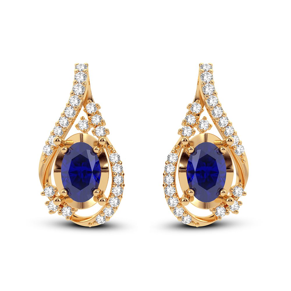 14K Yellow Gold Lab-Grown Diamond Stud Earrings - Chic Sparkle
