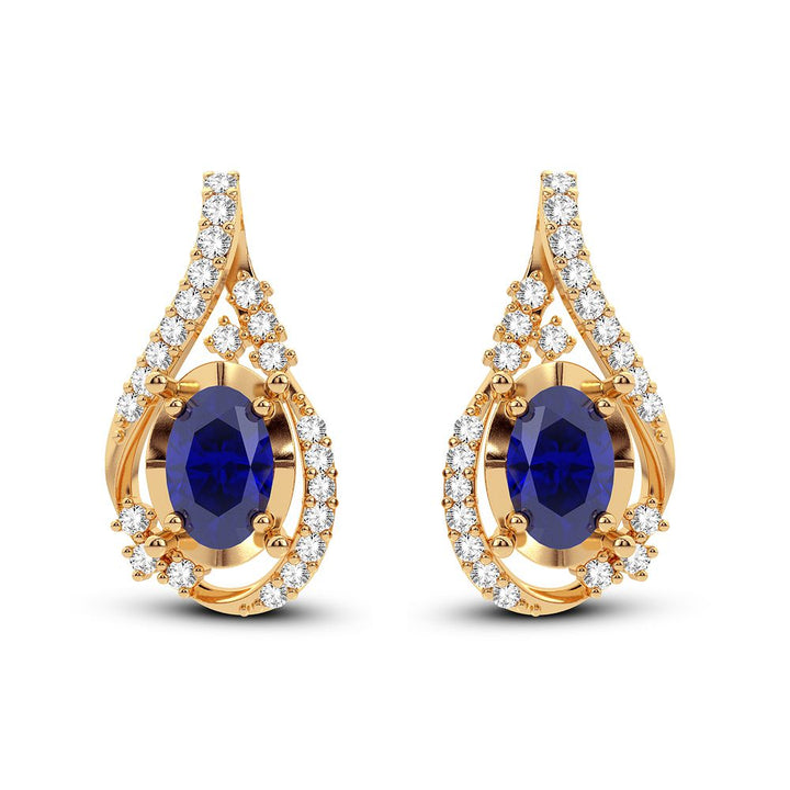14K Yellow Gold Lab-Grown Diamond Stud Earrings - Chic Sparkle