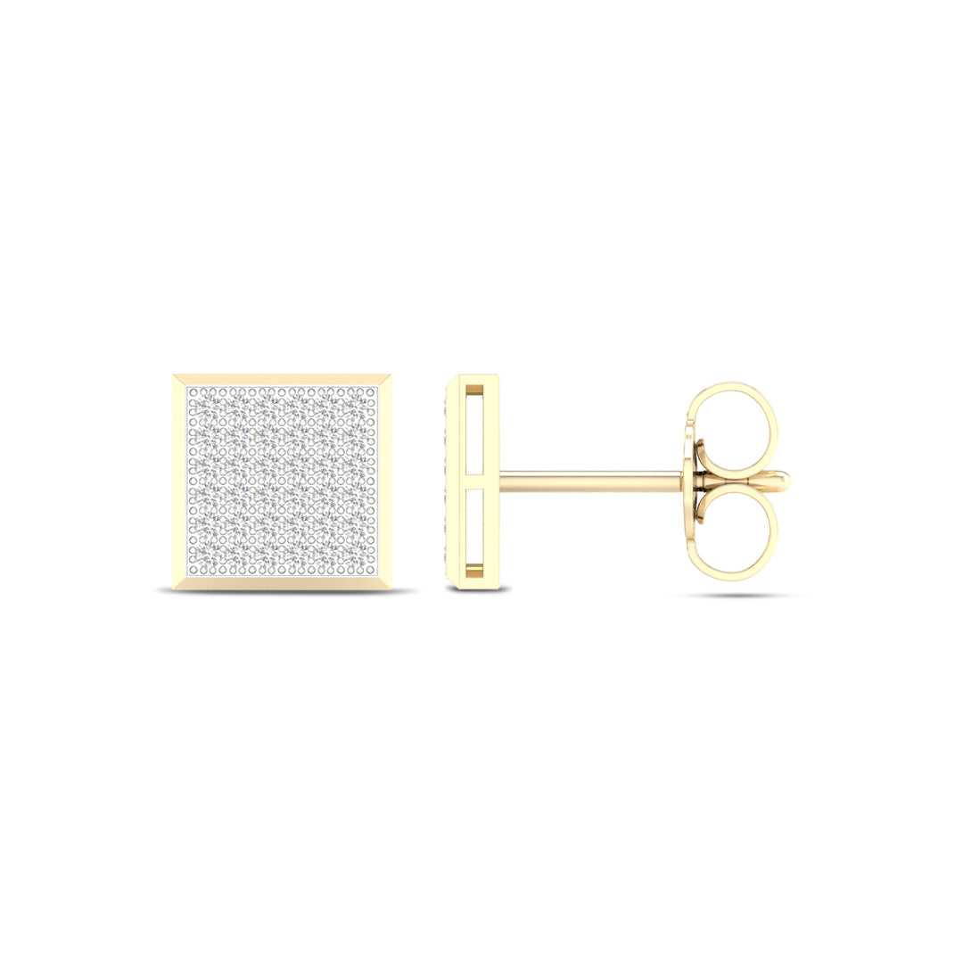 10k Yellow Gold 0.20CT Lab Diamond Stud Earrings for Women
