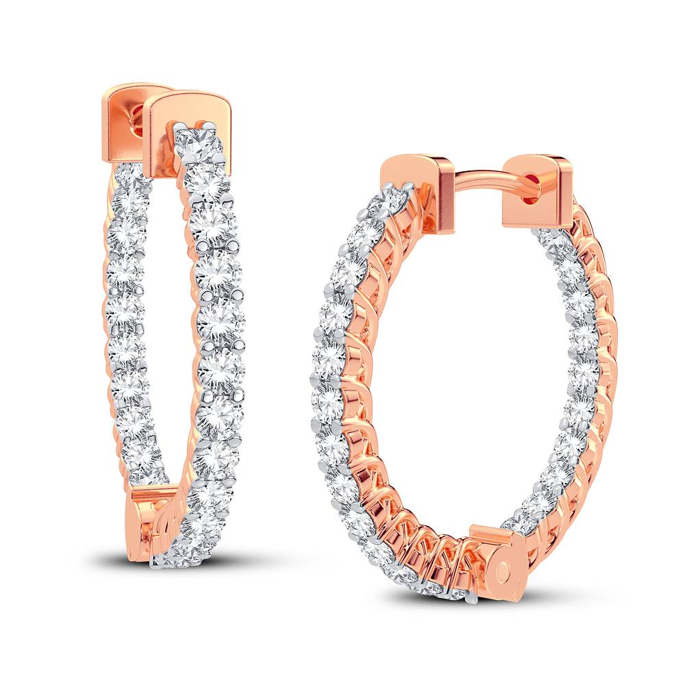 Romantic Rose Gold Lab Diamond Hoop Earrings - 0.50CT Sparkle
