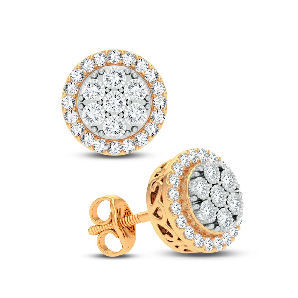 Brilliant 14k Yellow Gold Lab Diamond Stud Earrings 0.50CT