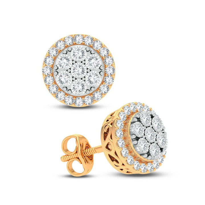 Brilliant 14k Yellow Gold Lab Diamond Stud Earrings 0.50CT