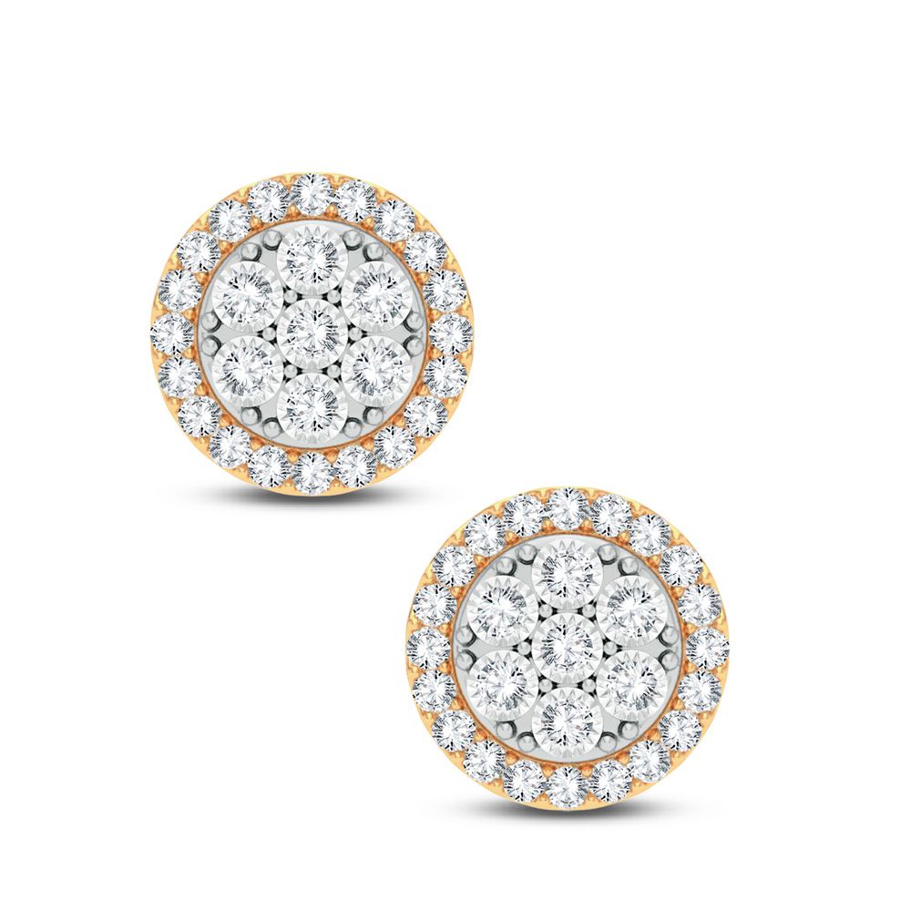 Brilliant 14k Yellow Gold Lab Diamond Stud Earrings 0.50CT
