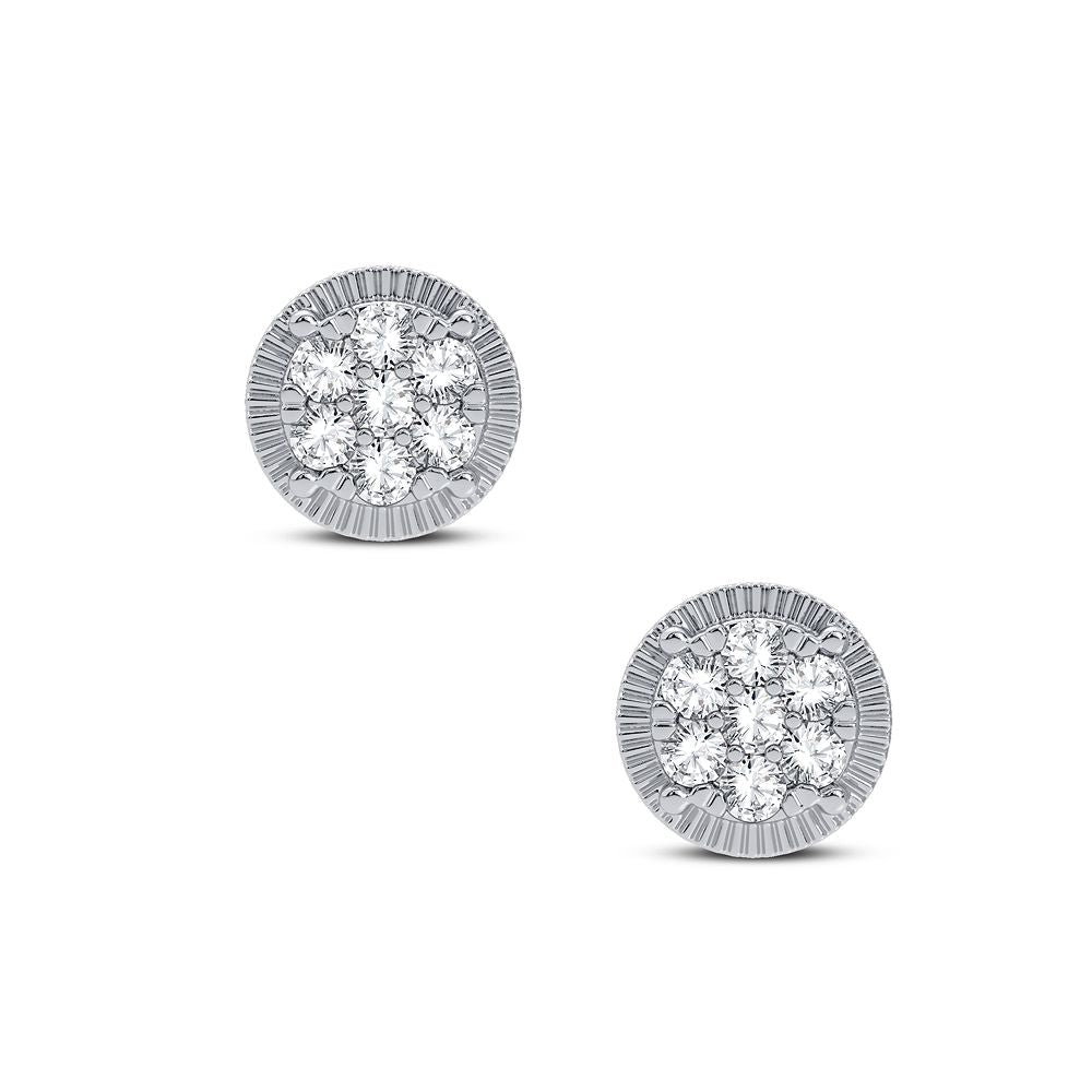Romantic 14k Rose Gold 0.25CT Lab Diamond Stud Earrings