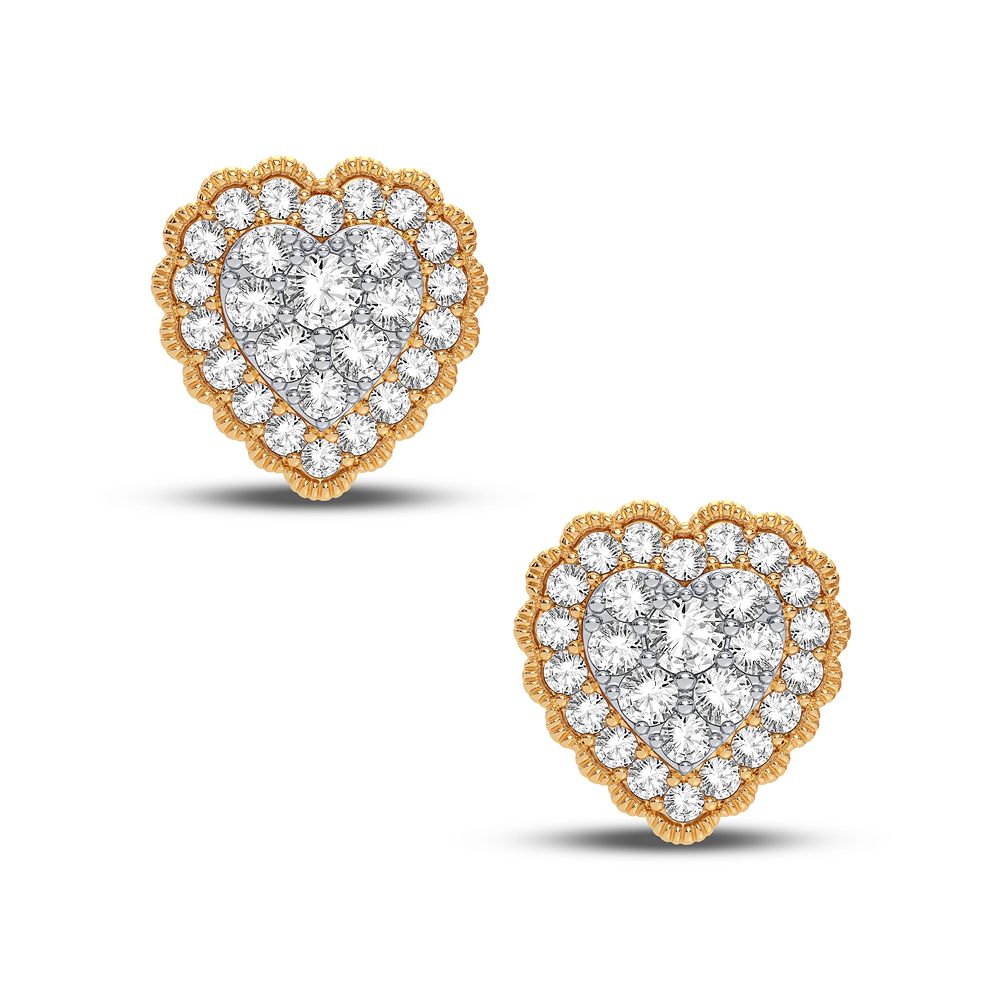 Chic 14K Yellow Gold 0.50CT Lab Diamond Stud Earrings