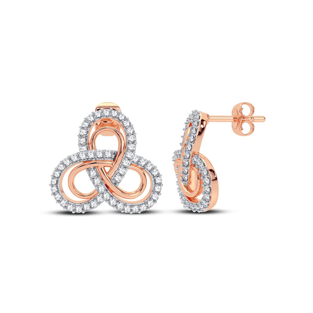 14k Rose Gold Lab Diamond Stud Earrings - Chic Sparkle