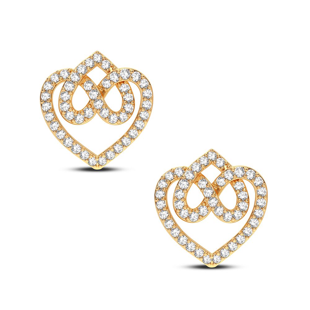 Luminous 14K Yellow Gold Lab Diamond Womens Stud Earrings