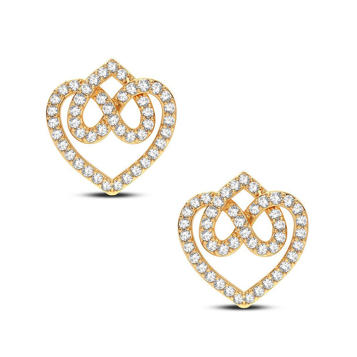 Luminous 14K Yellow Gold Lab Diamond Womens Stud Earrings