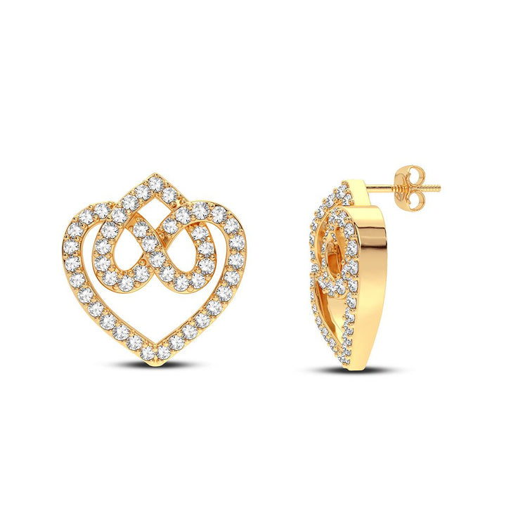 Luminous 14K Yellow Gold Lab Diamond Womens Stud Earrings