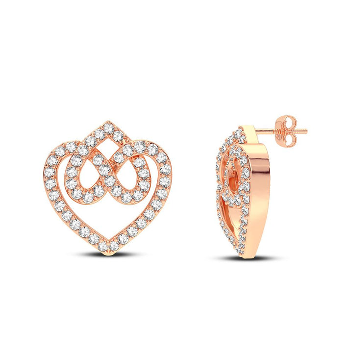 Romantic Rose Gold Lab Diamond Stud Earrings - 0.40CT
