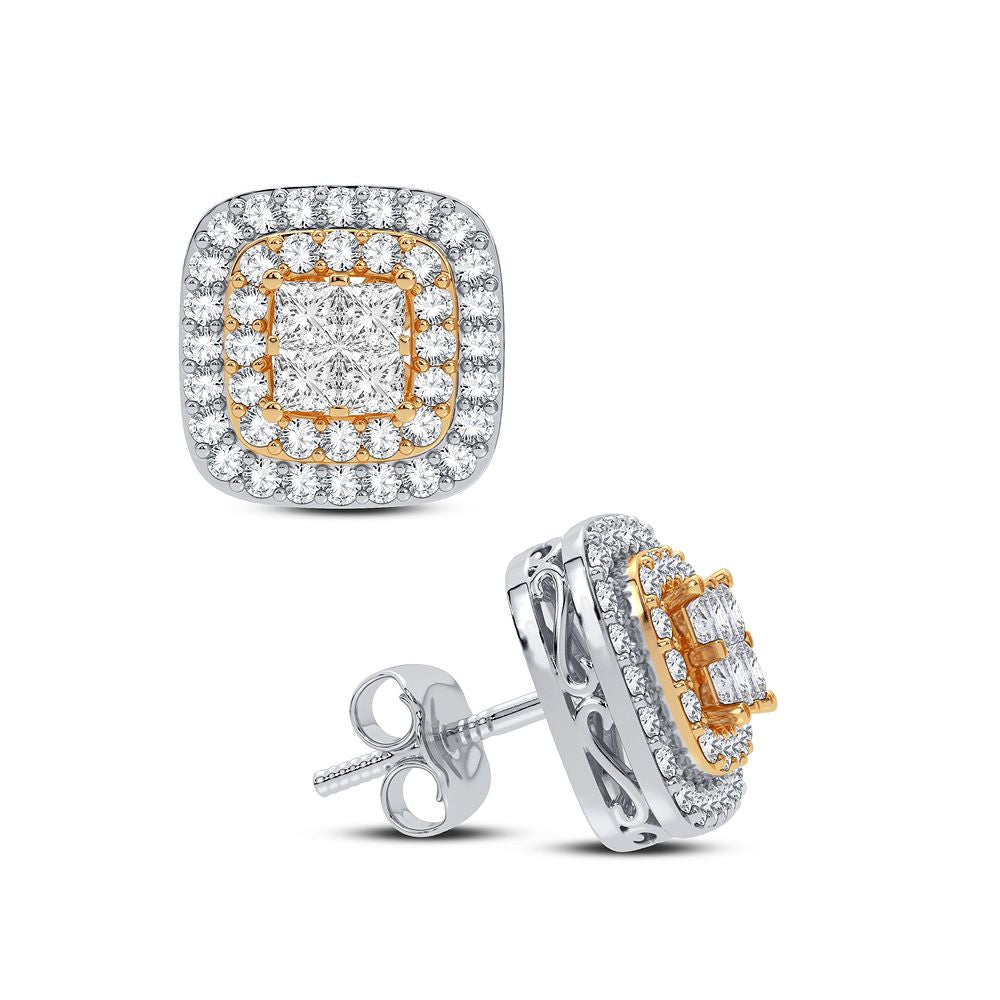14k Yellow Gold Lab Diamond Stud Earrings - Chic Elegance