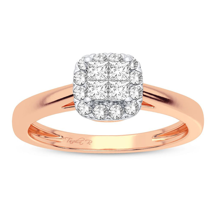 Romantic 10k Rose Gold Lab Diamond Engagement Ring (0.25CT)