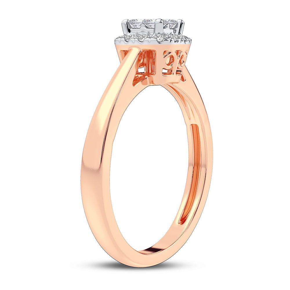 Romantic 10k Rose Gold Lab Diamond Engagement Ring (0.25CT)