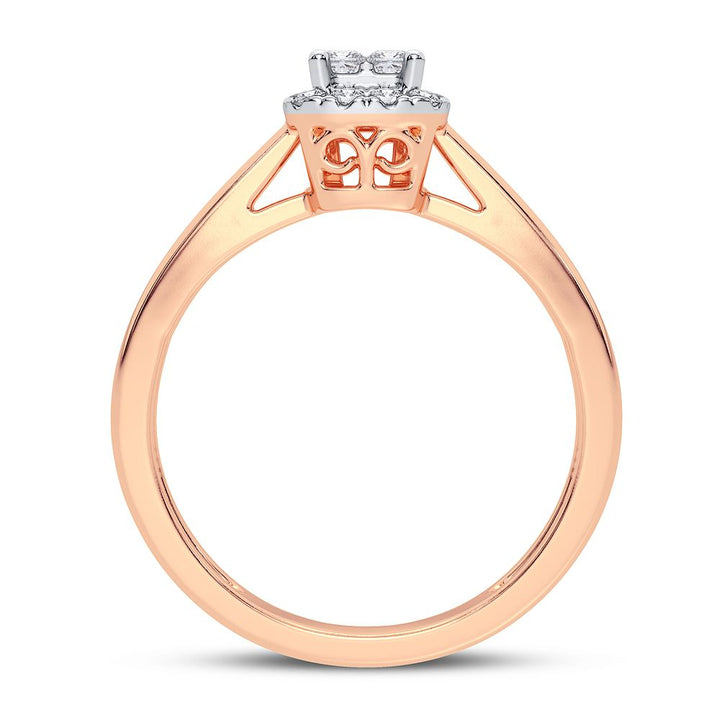 Romantic 10k Rose Gold Lab Diamond Engagement Ring (0.25CT)