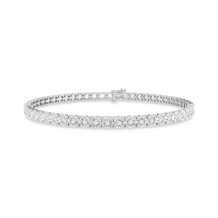 Luminous 10k White Gold 2ct Lab Diamond Womens Tennis Bracelet