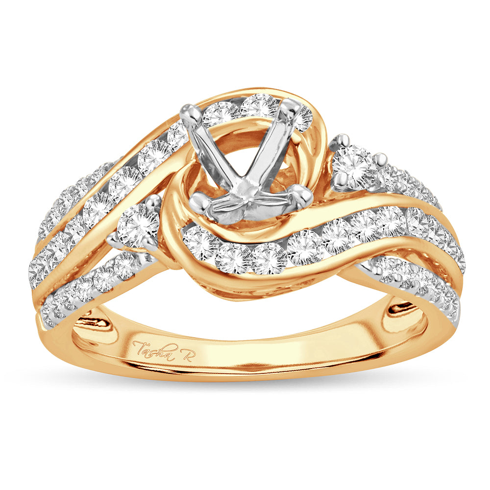 Romantic Rose Gold Lab Diamond Engagement Ring Semi Mount