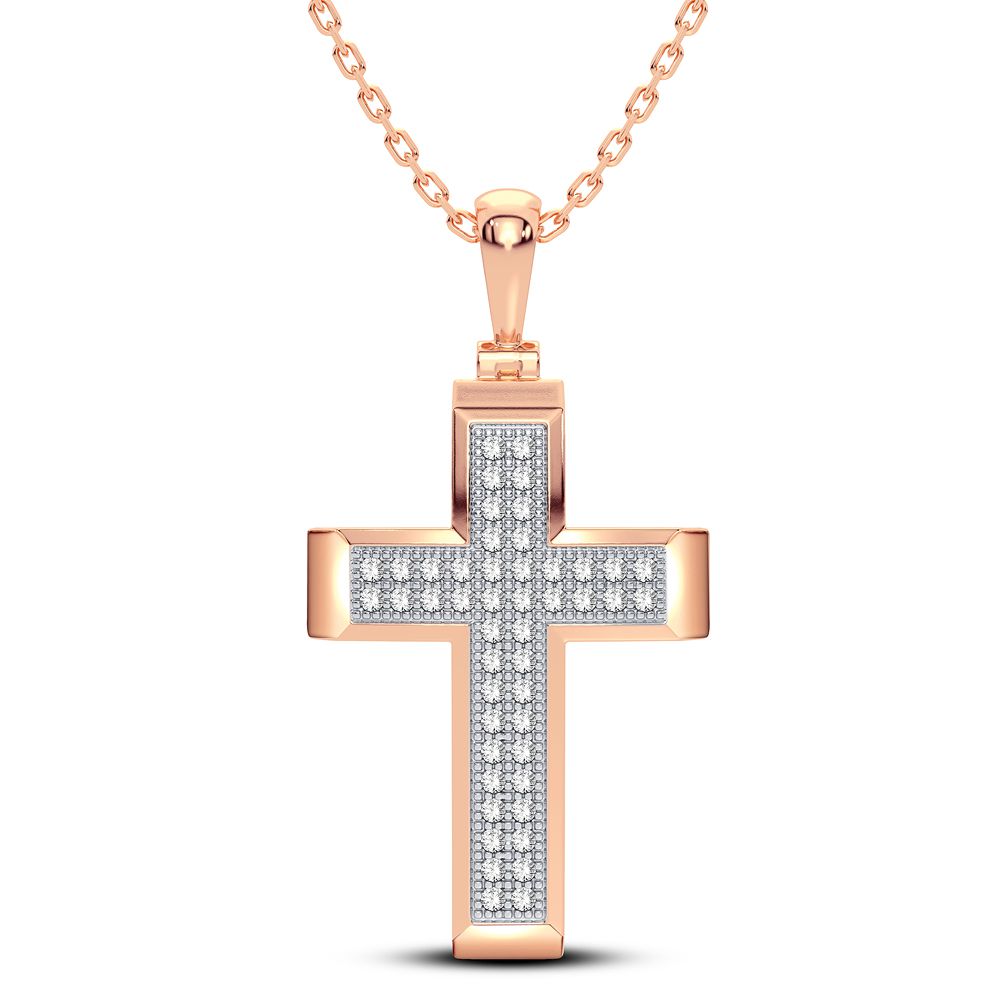 Delicate 14k Rose Gold 0.15CT Lab Diamond Pendant Necklace