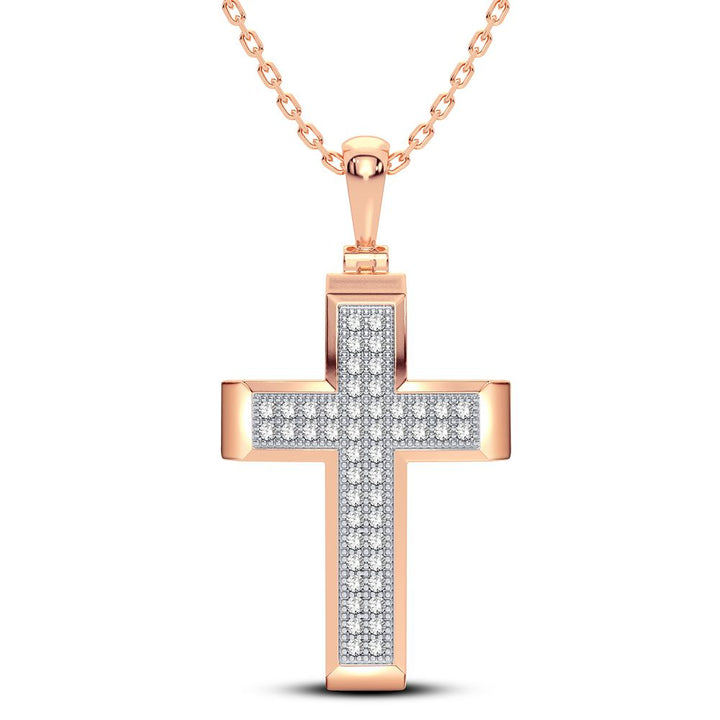 Delicate 14k Rose Gold 0.15CT Lab Diamond Pendant Necklace