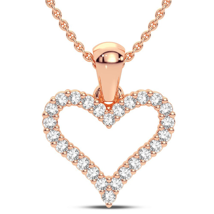 Delicate 10k Rose Gold 0.16CT Lab Diamond Pendant