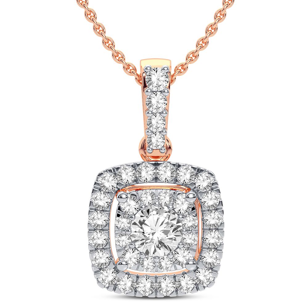 Delicate 14k Rose Gold 0.40CT Lab Diamond Pendant