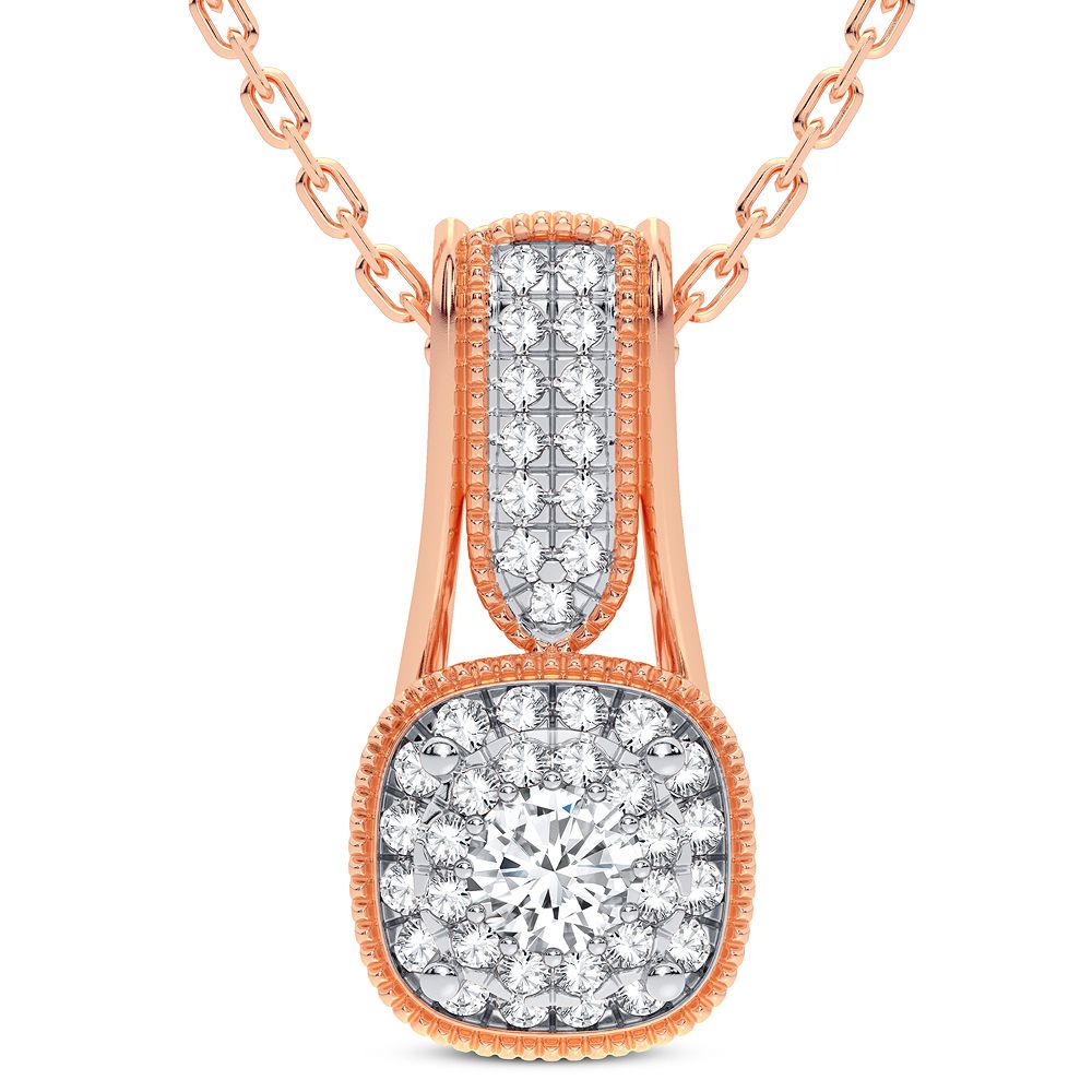 Delicate 14k Rose Gold 0.20CT Lab Diamond Pendant