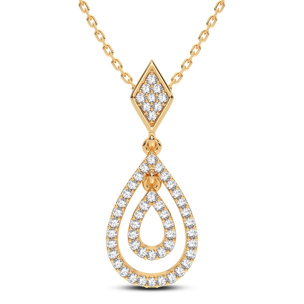 14K Yellow Gold Lab Diamond Womens Pendant Charm