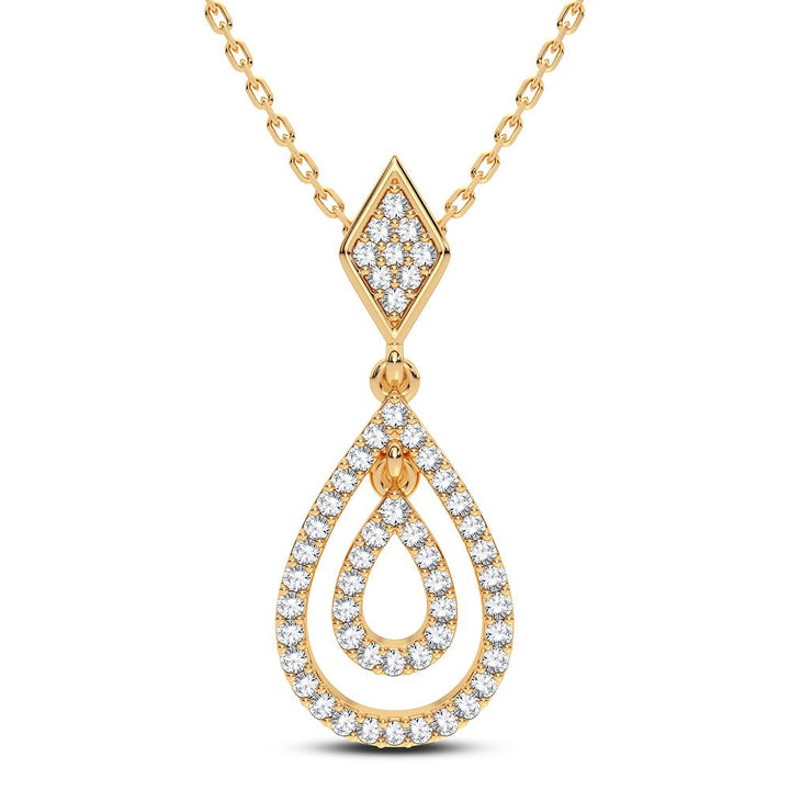 14K Yellow Gold Lab Diamond Womens Pendant Charm
