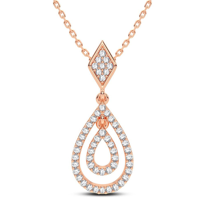 Romantic Rose Gold Lab Diamond Pendant - Delicate Charm