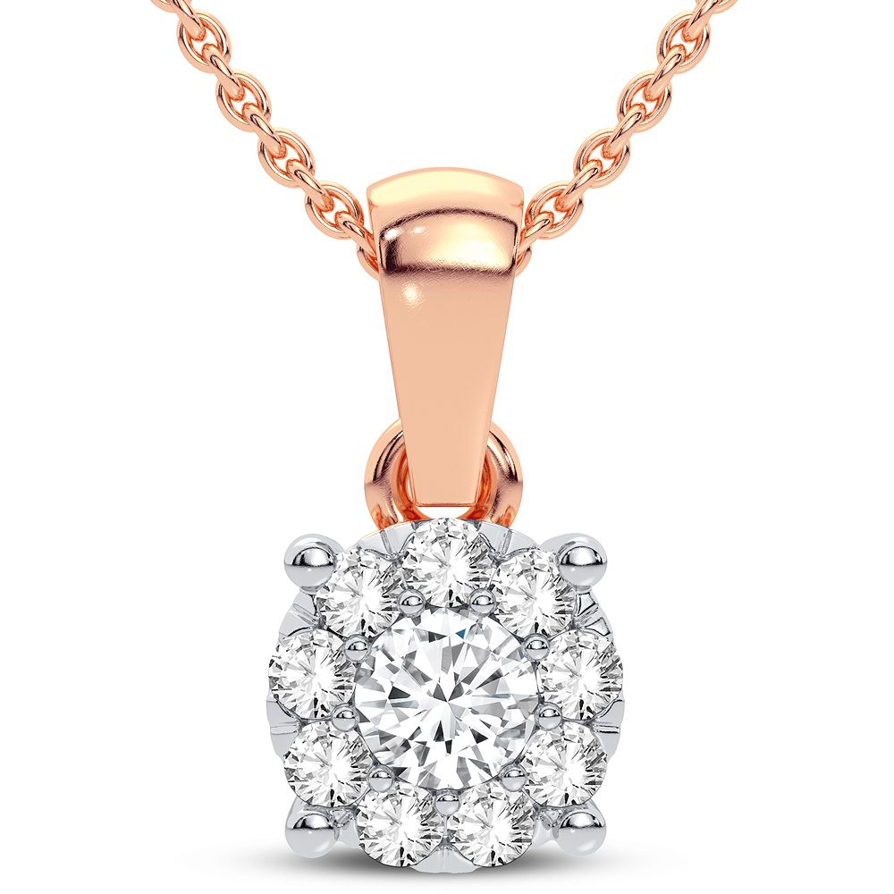 Chic 14k Rose Gold Lab Diamond Pendant for Her