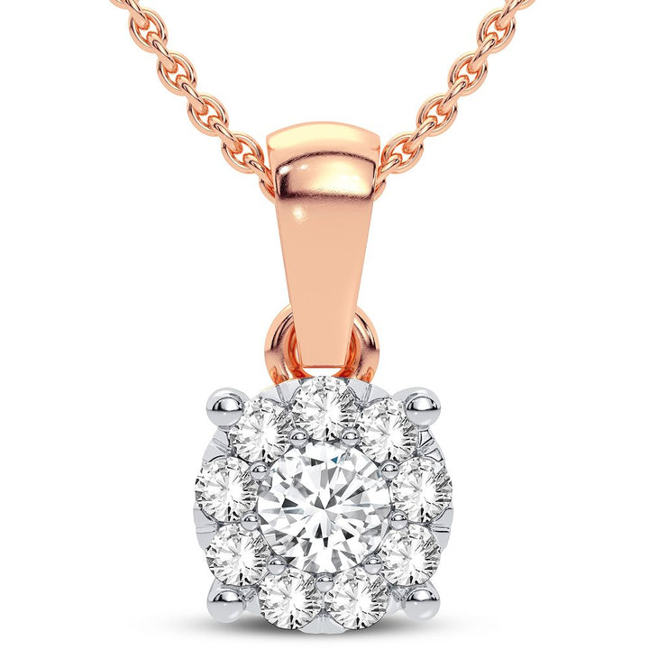 Chic 14k Rose Gold Lab Diamond Pendant for Her