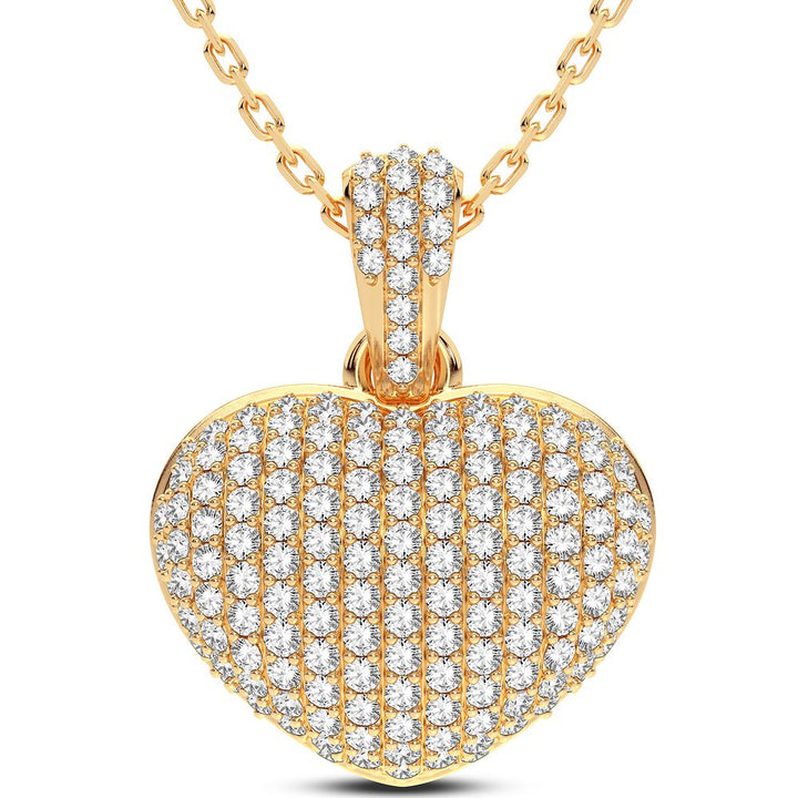 Luminous 14K Yellow Gold Lab Diamond Pendant for Her