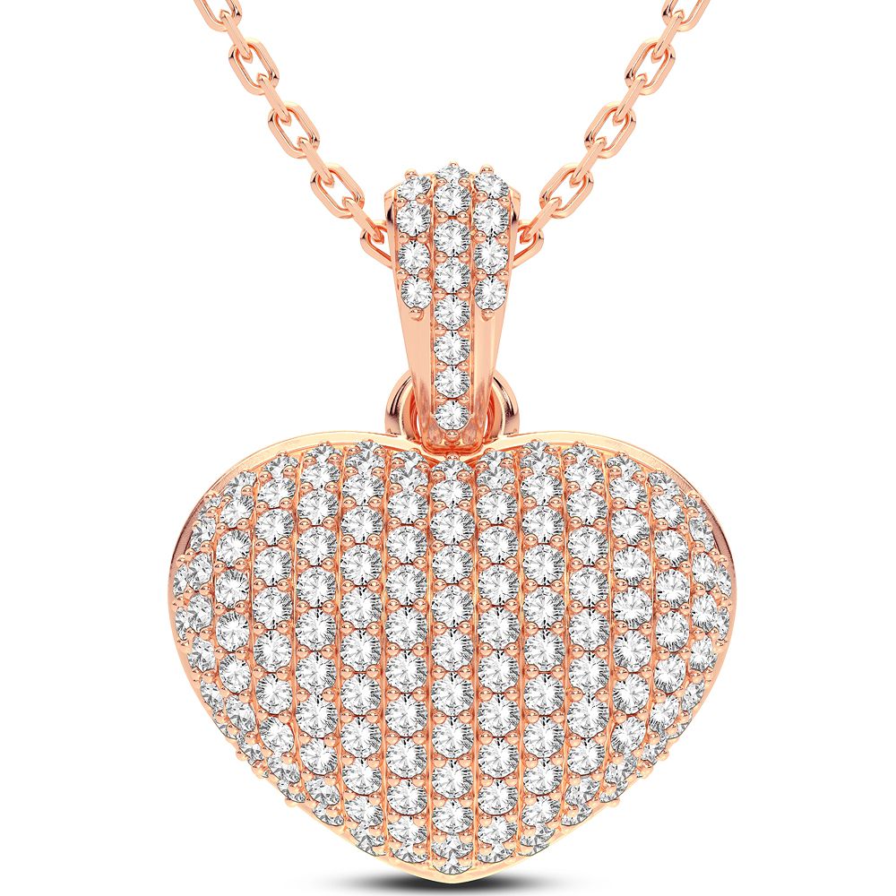 Delicate 14k Rose Gold Lab Diamond Womens Pendant